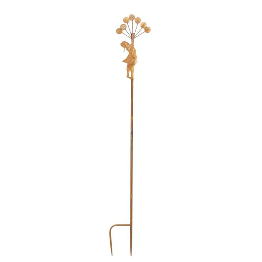 Rust Girl Garden Stake 125cm Iron Ornament for Home & Garden