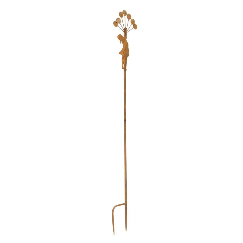 Rust Girl Garden Stake 125cm Iron Ornament for Home & Garden