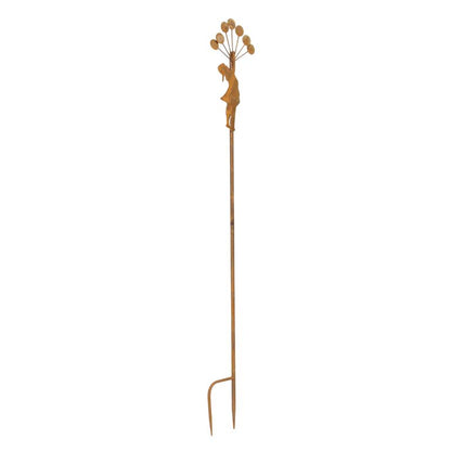 Rust Girl Garden Stake 125cm Iron Ornament for Home & Garden