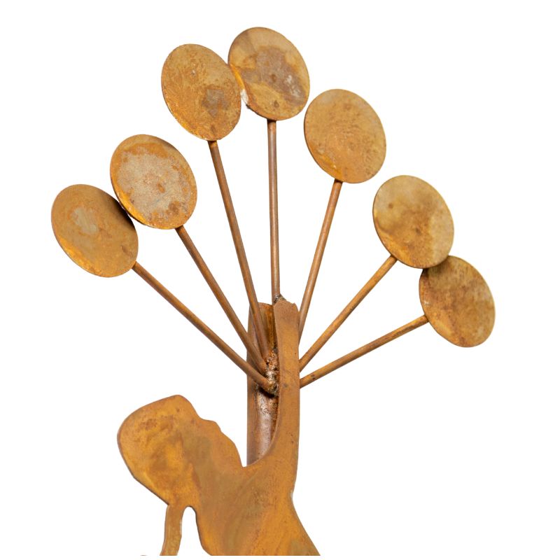 Rust Girl Garden Stake 125cm Iron Ornament for Home & Garden