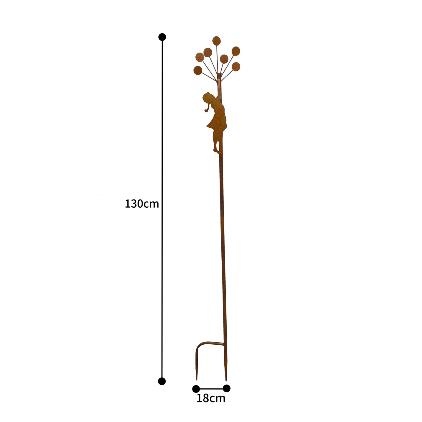 Rust Girl Garden Stake 125cm Iron Ornament for Home & Garden