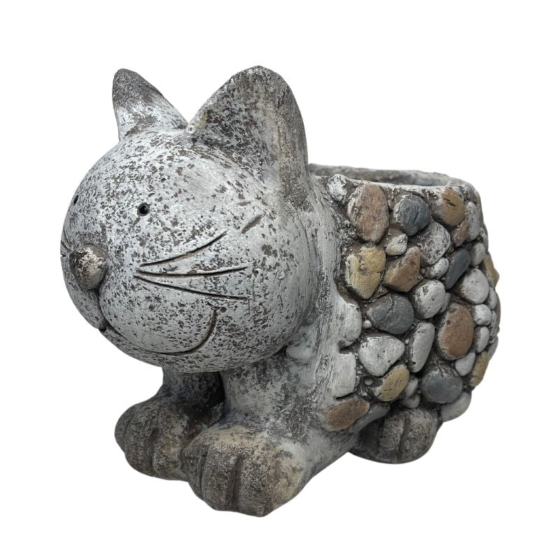 Natural Kitten Planter with Hole & Plug - 29x21cm