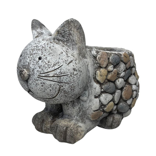 Natural Kitten Planter with Hole & Plug - 29x21cm