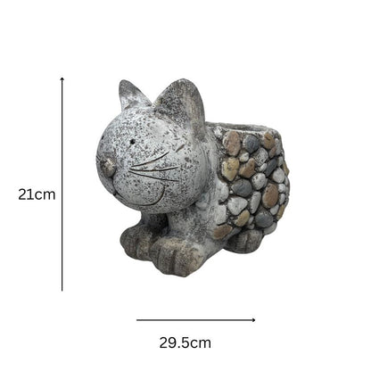 Natural Kitten Planter with Hole & Plug - 29x21cm