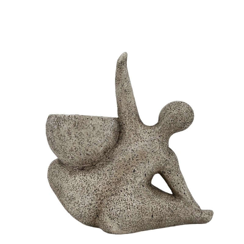 Arty Yoga Lady Planter w Hole + Plug 22cm