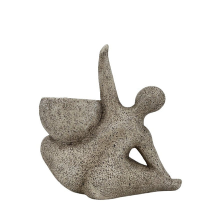 Arty Yoga Lady Planter w Hole + Plug 22cm