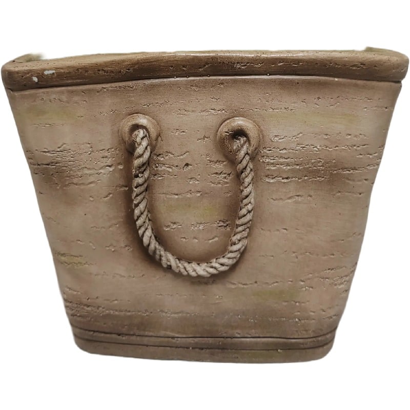 Terracotta Pink Handbag Planter with Hole & Plug - 26cm