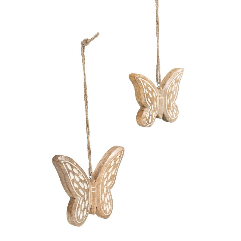 Set 2 Handcrafted Hanging Butterflies 18cm, 15cm