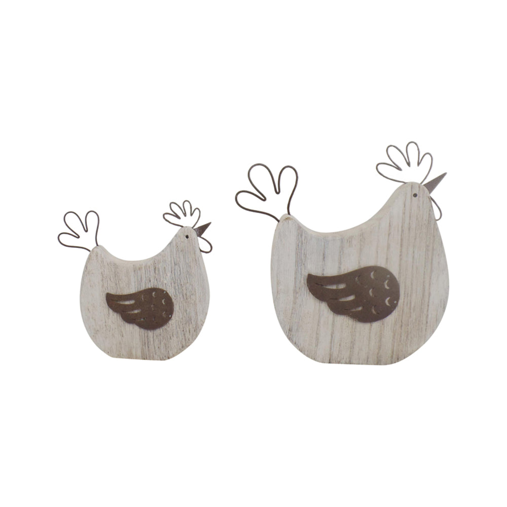 French Country Mum & Child Chooks Set - 17cm