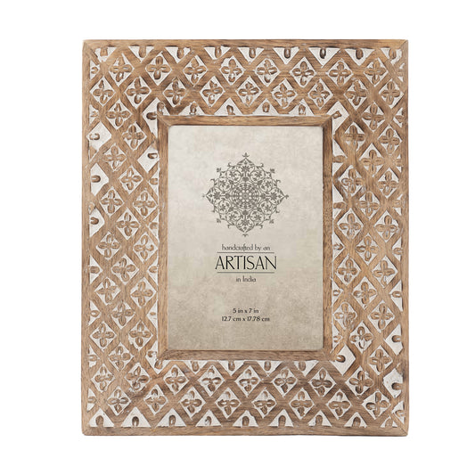 Handcrafted 5x7in 'Diamond Flower' Photoframe 29cm