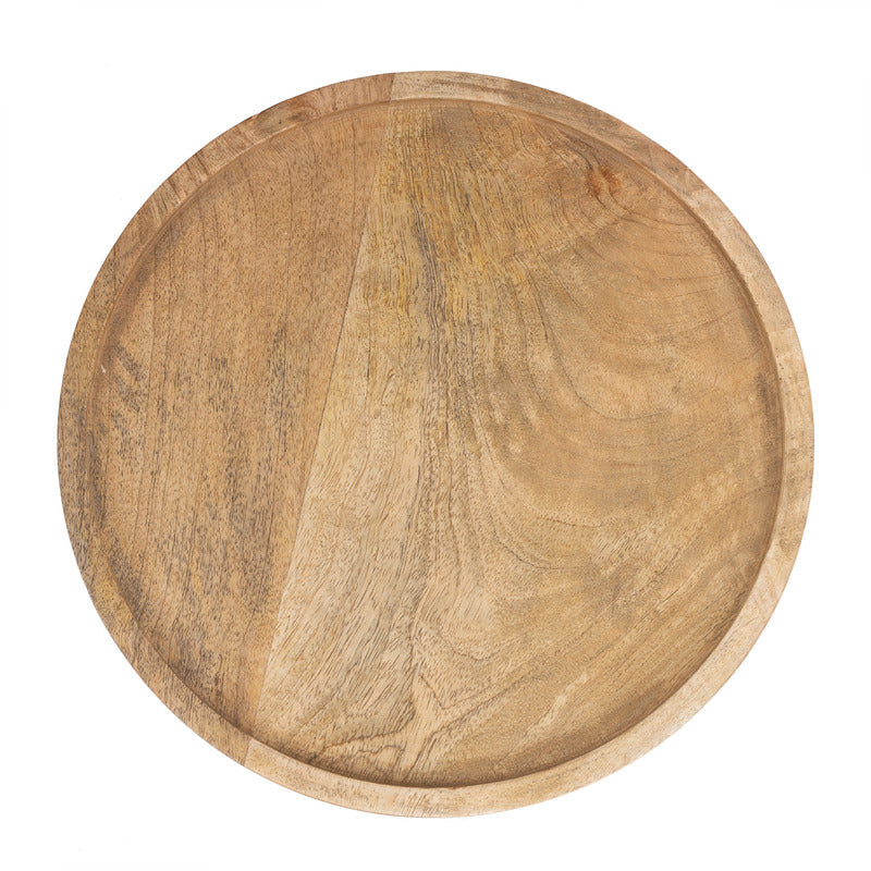 Classic Mango Wood Cake Stand 30cm - Natural & White