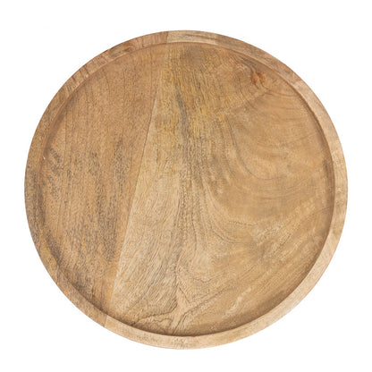 Classic Mango Wood Cake Stand 30cm - Natural & White