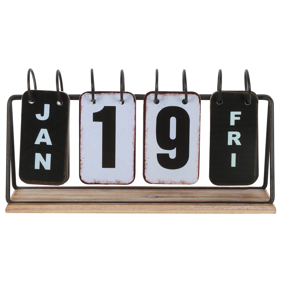 Vintage Style Table Top Calendar 28x9cm