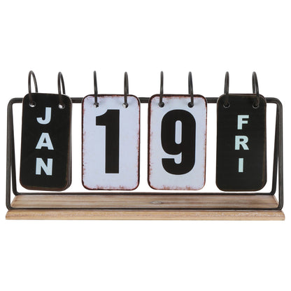 Vintage Style Table Top Calendar 28x9cm