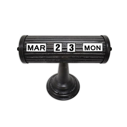 Vintage Style Black Table Top Calendar 24x18cm