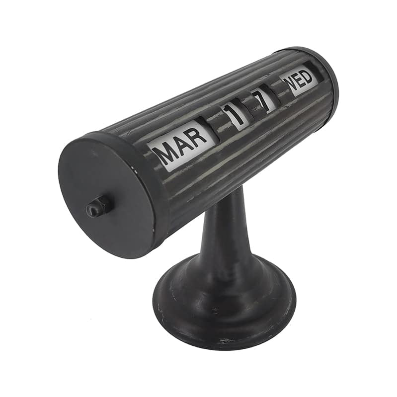 Vintage Style Black Table Top Calendar 24x18cm