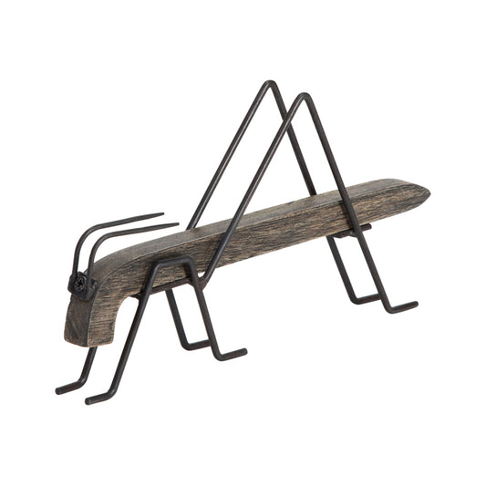 Wood & Iron Decorative Grasshopper Ornament - 26cm