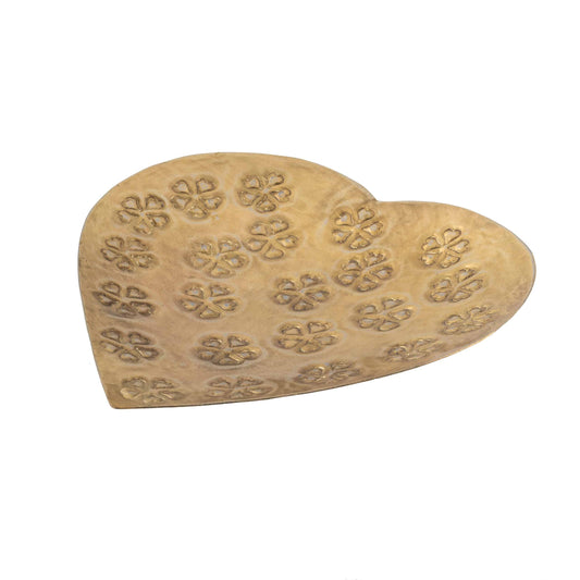 Premium Decorative Bowl, Iron Heart Shape for Food Display - Antique Gold