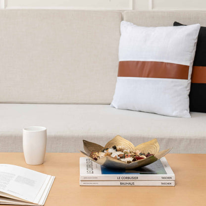 Premium Metal Decorative Serving Bowl - Handcrafted Mandala Antique Gold 28cm