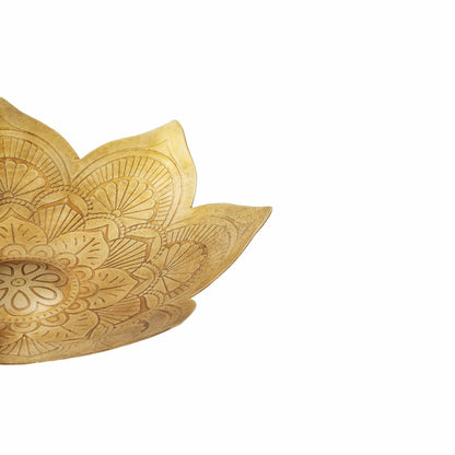 Premium Metal Decorative Serving Bowl - Handcrafted Mandala Antique Gold 28cm