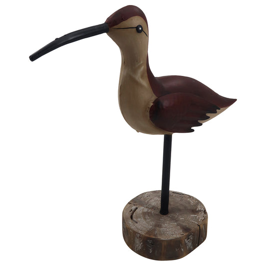 Bird w Brown Plumage + Wood base Ornament 30cm