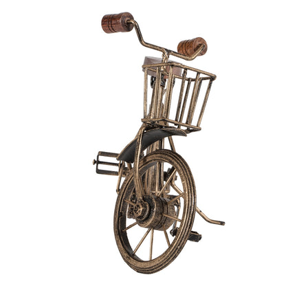 Vintage Bicycle with Basket - Antique Gold, 32cm