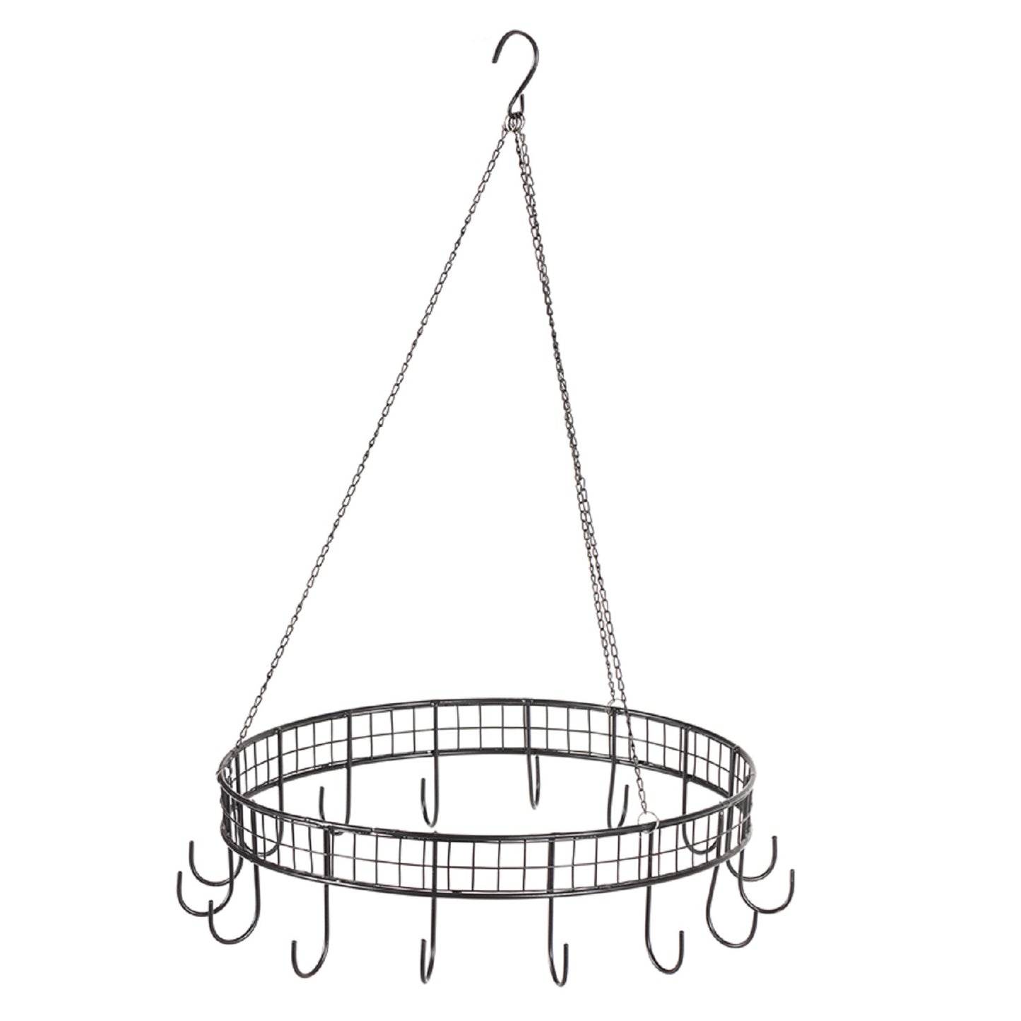 Round Hanging Circle with Hooks - 40cm, Metal