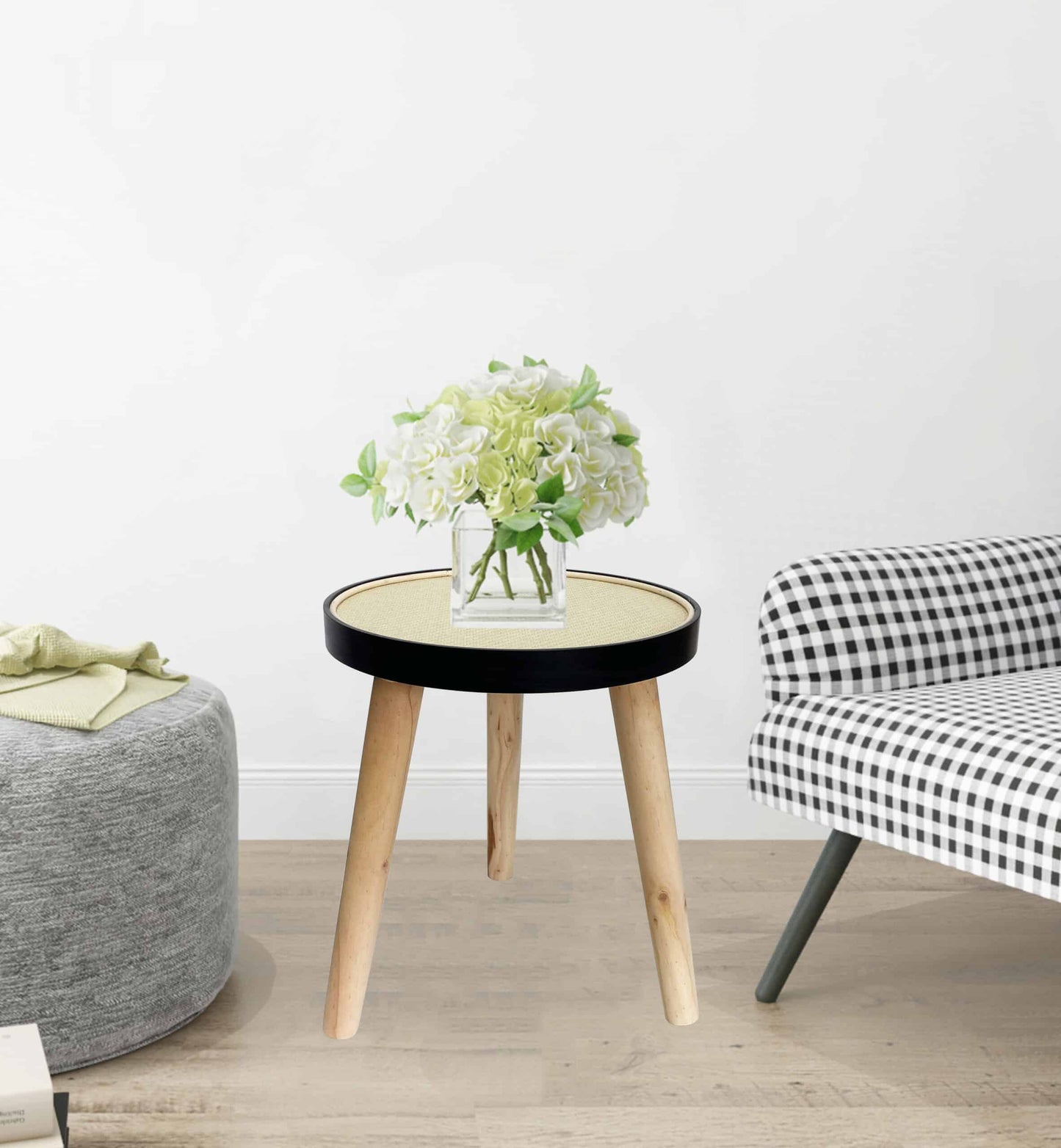 Round Rattan top 3 Legged Potplant Stand / Side Table 34cm