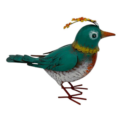 Colourful Green Bird Decoration 21cm