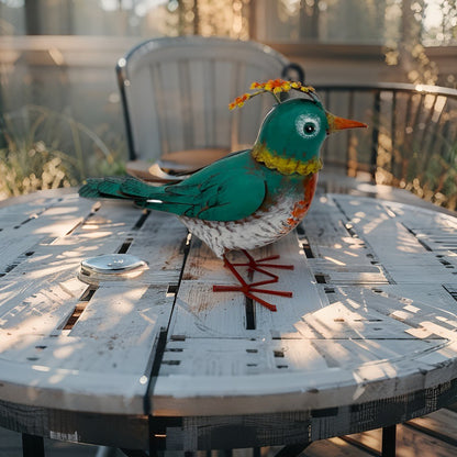 Colourful Green Bird Decoration 21cm