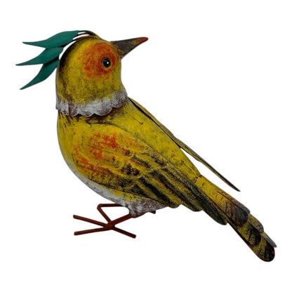 Colourful Yellow Bird Decoration 18cm