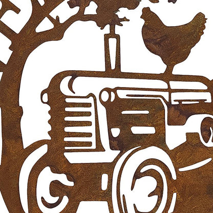 Welcome to Our Farm Wall Art 60cm Iron Rust Brown Decor
