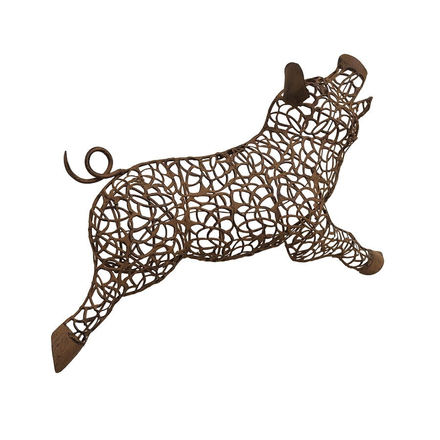 Jolly Pig Metal Wall Art 49cm