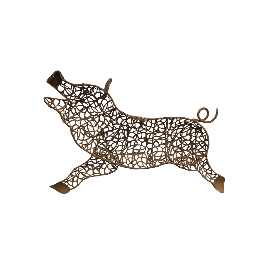 Jolly Pig Metal Wall Art 49cm