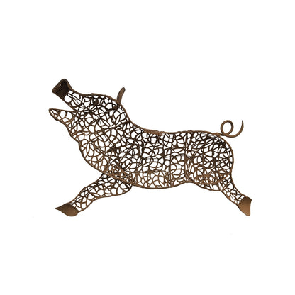 Jolly Pig Metal Wall Art 49cm