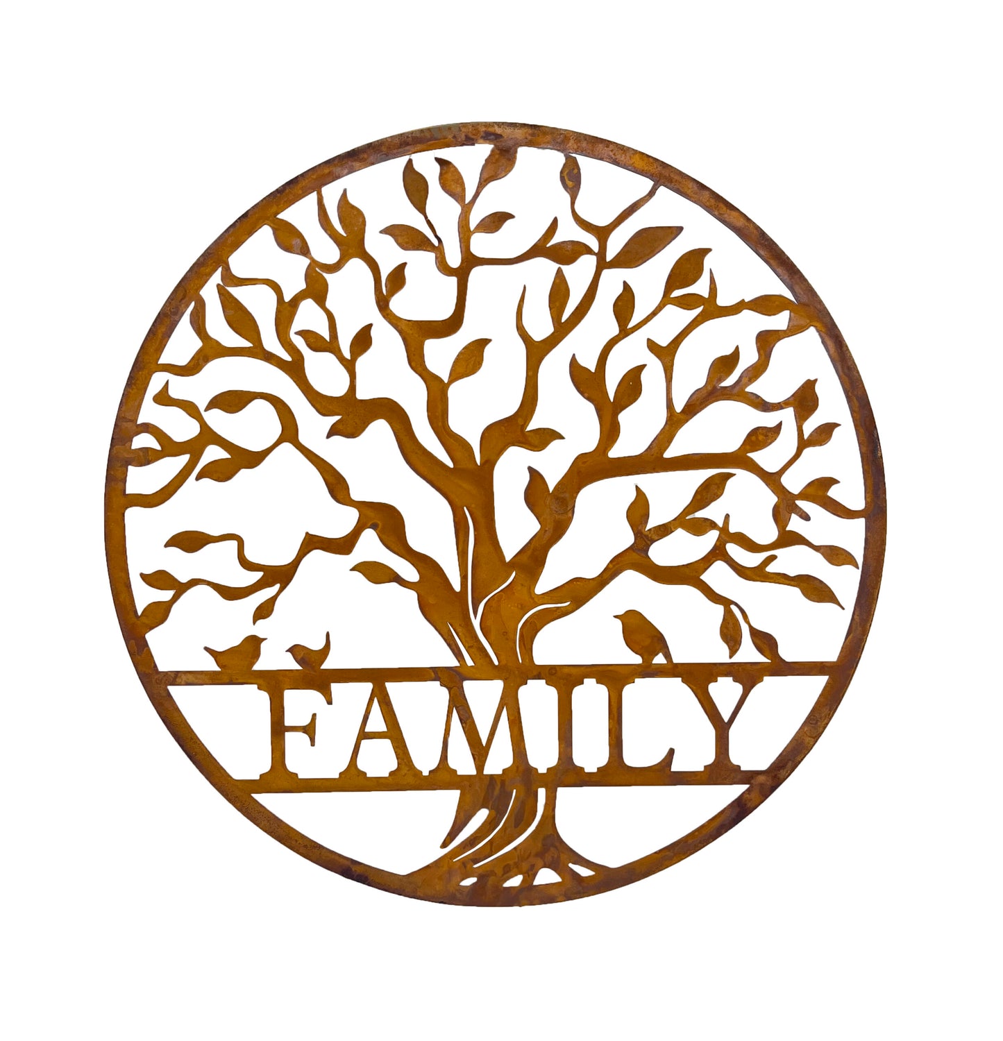 Laser Cut Round Family Tree of Life Wall Art - 50x50cm
