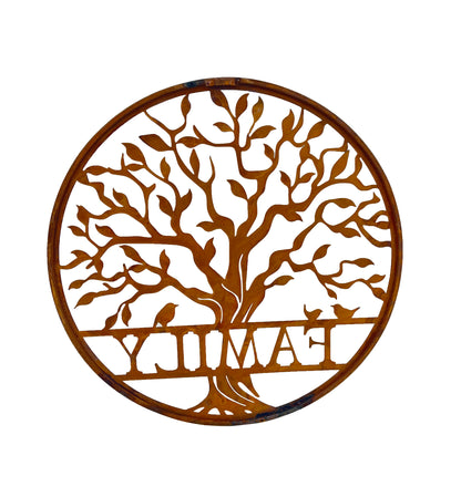 Laser Cut Round Family Tree of Life Wall Art - 50x50cm