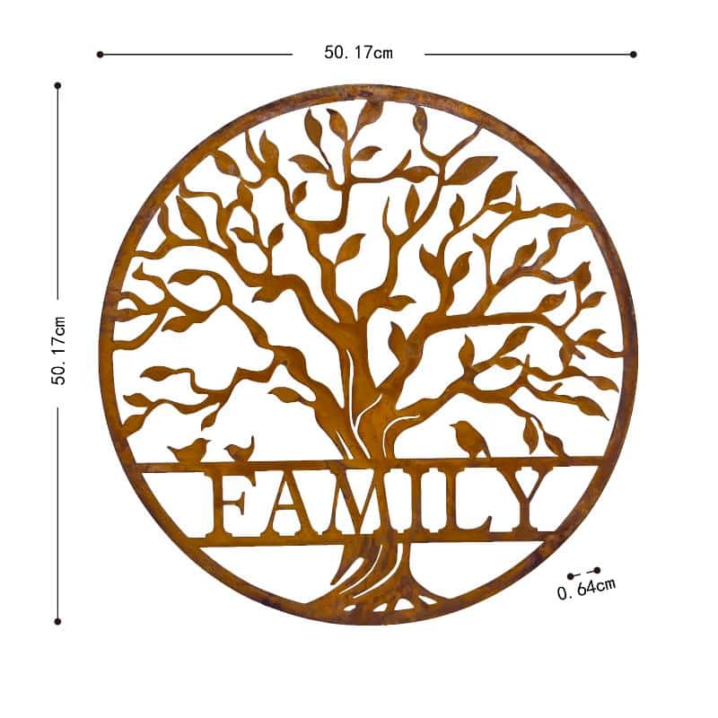 Laser Cut Round Family Tree of Life Wall Art - 50x50cm