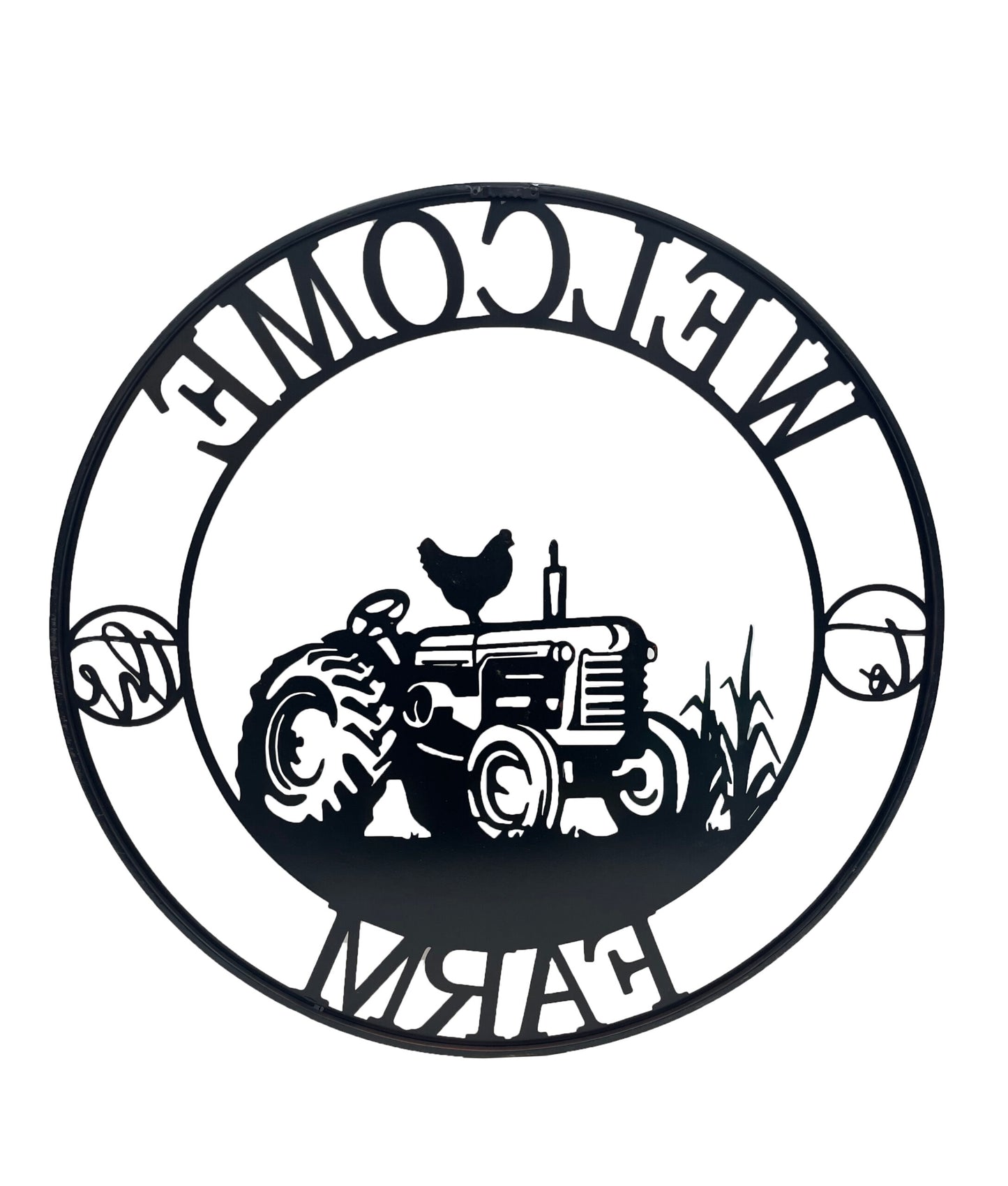 Laser Cut Tractor Welcome Wall Art - 60cm