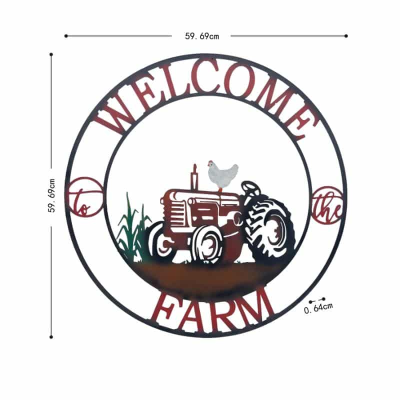 Laser Cut Tractor Welcome Wall Art - 60cm