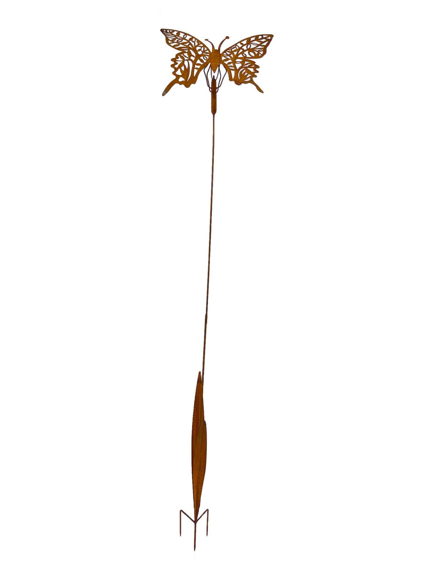 Butterfly Garden Stake - 190cm Metal Rust Brown