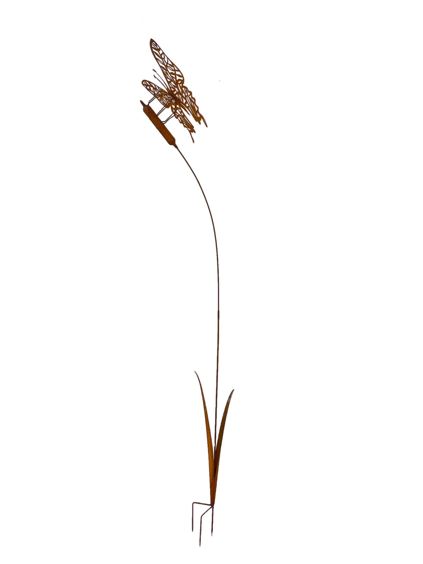 Butterfly Garden Stake - 190cm Metal Rust Brown