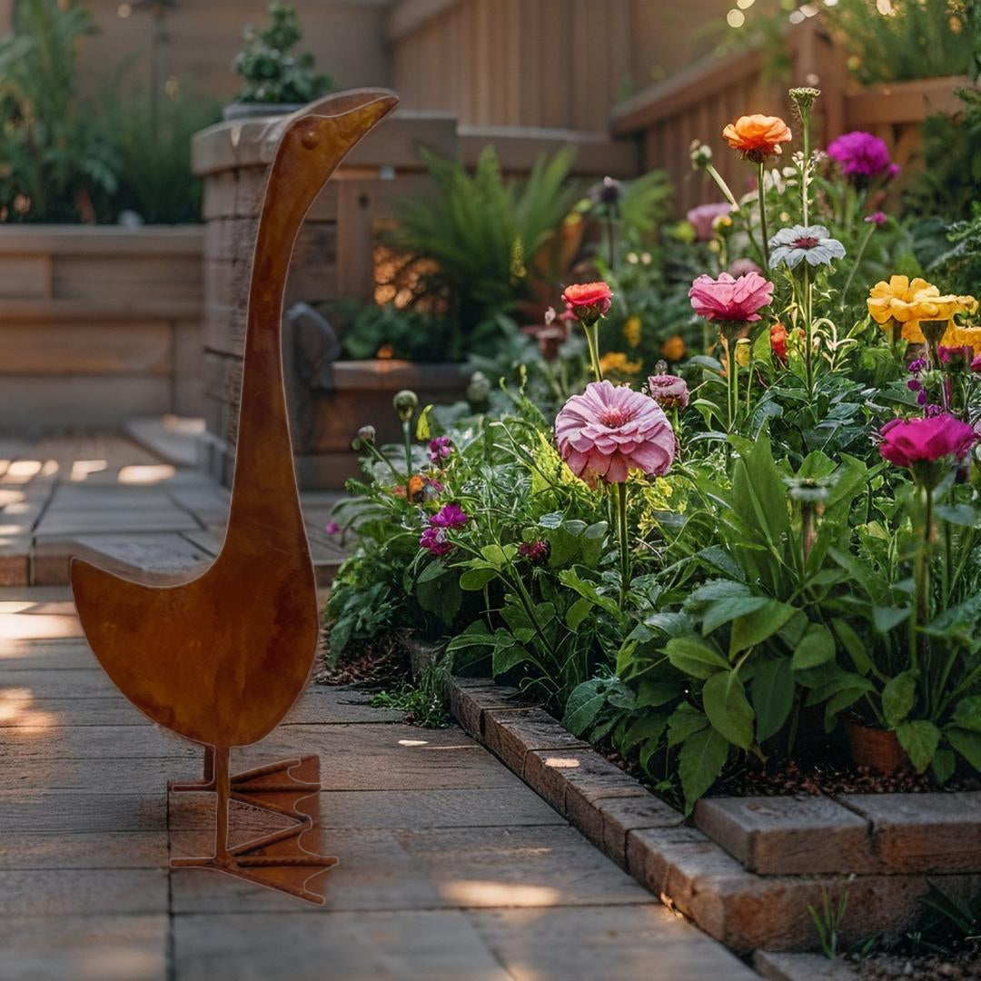 Duck Garden Statue - 44cm Iron