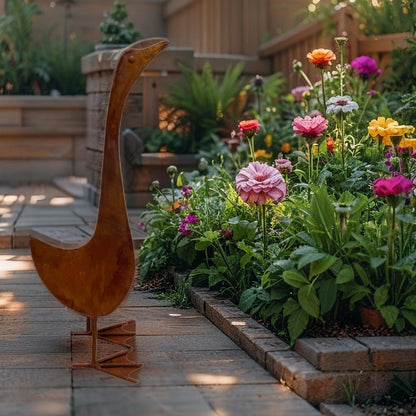 Duck Garden Statue - 44cm Iron