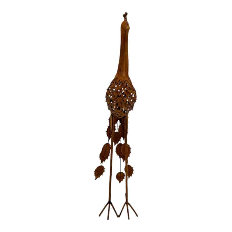 Rust Standing Peacock Garden Statue - 60cm