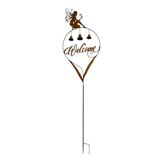 Welcome Garden Stake with Fairy and Bells - 87cm