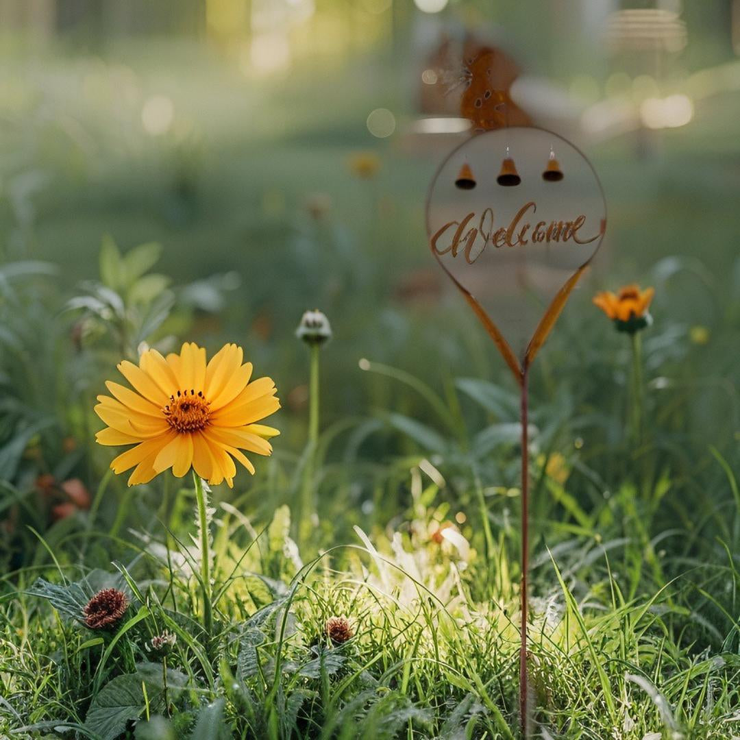 Welcome Garden Stake with Fairy and Bells - 87cm