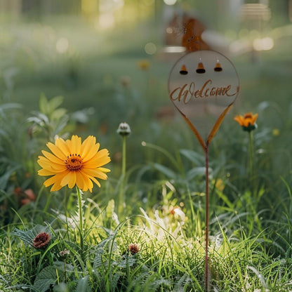 Welcome Garden Stake with Fairy and Bells - 87cm