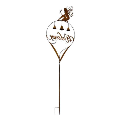 Welcome Garden Stake with Fairy and Bells - 87cm