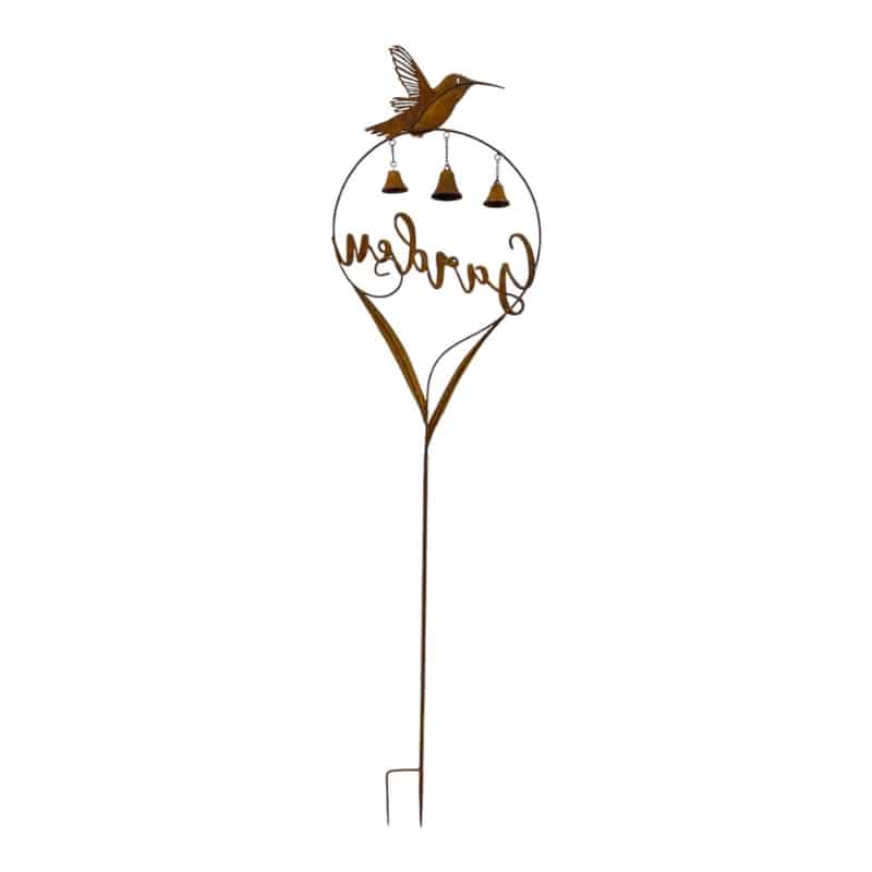 Garden Stake with Hummingbird and Bells - 158cm